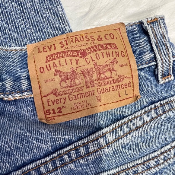 👖|•LEVI'S•| Vintage 512 Super High Rise Slim Fit Tapered Leg Jeans Size 9 Jr. - Picture 6 of 7